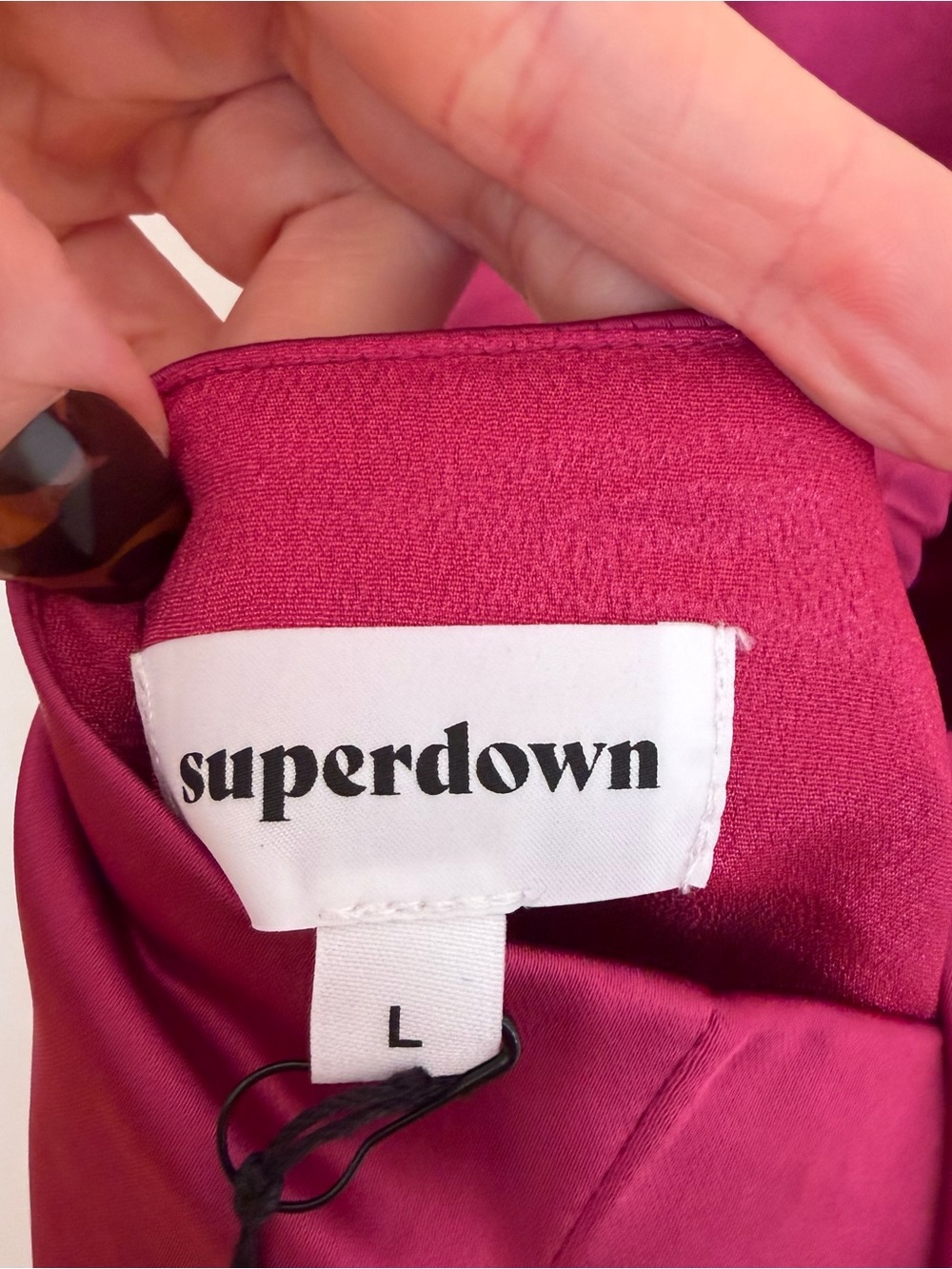 NWT superdown Revolve Julieta Satin Mini Dress Berry Magenta Strappy Large L - Picture 9 of 11